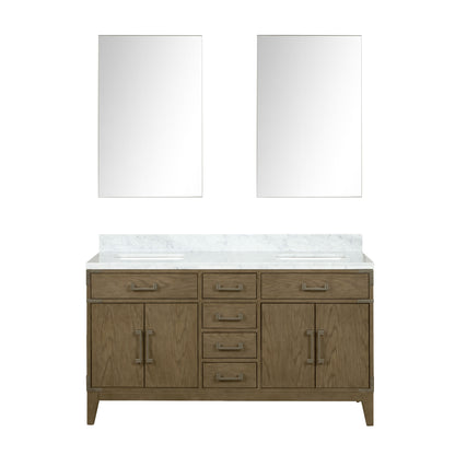 Lexora Laurel 60 in. Grey Oak Double Sink Bath Vanity
