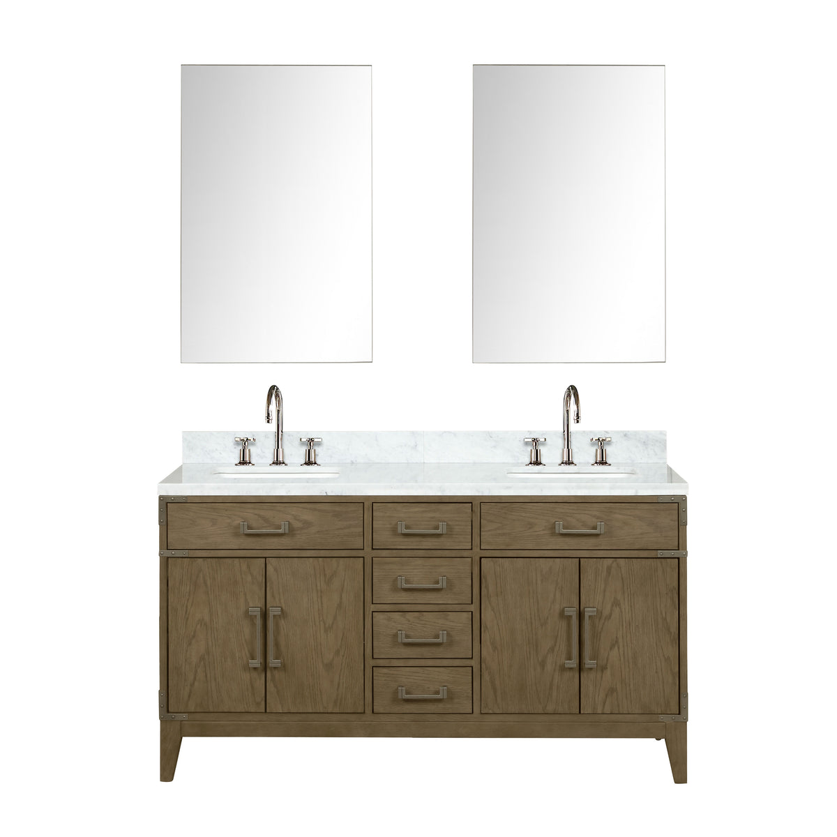 Lexora Laurel 60 in. Grey Oak Double Sink Bath Vanity