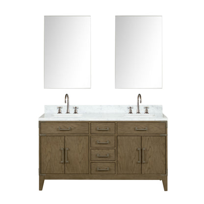 Lexora Laurel 60 in. Grey Oak Double Sink Bath Vanity