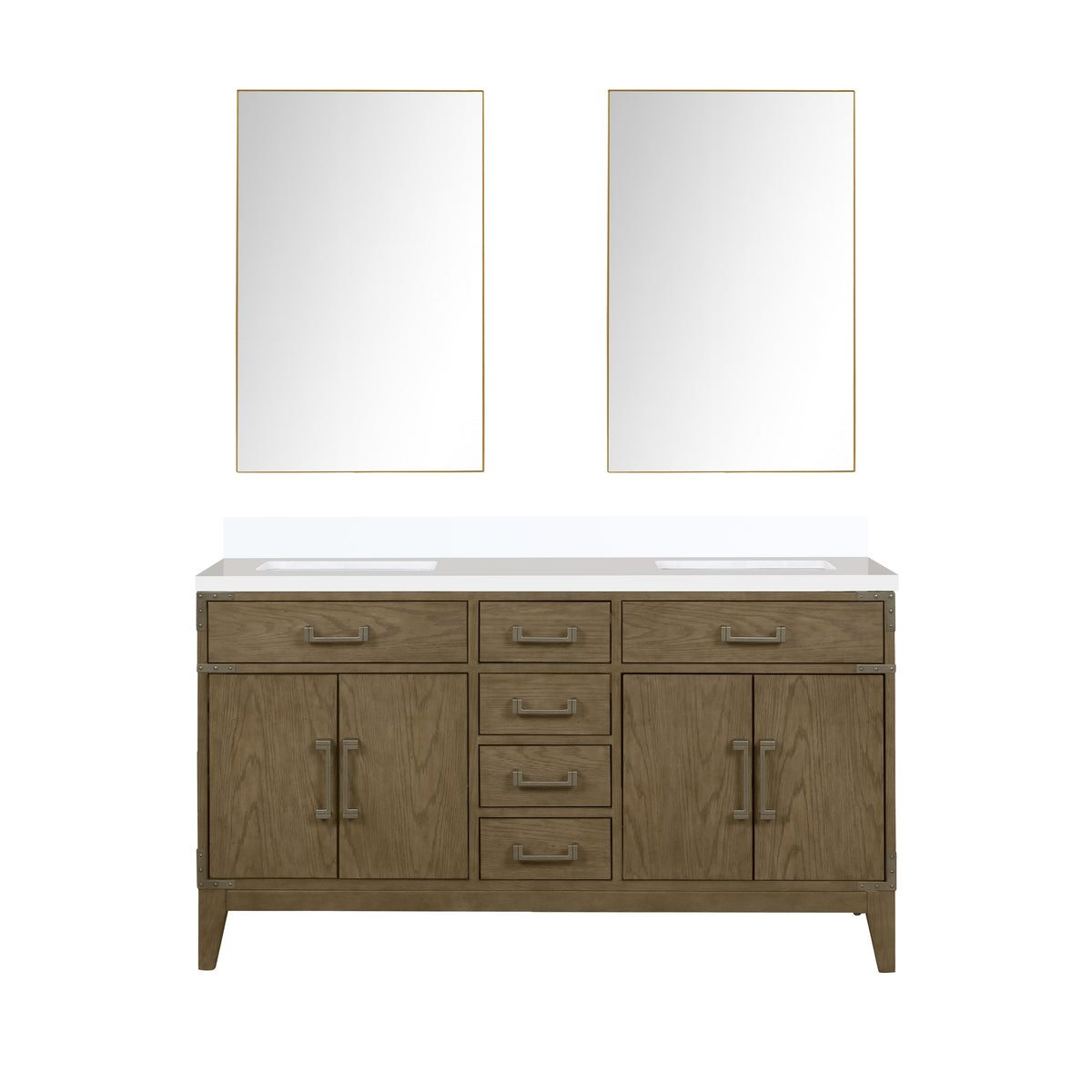 Lexora Laurel 60 in. Grey Oak Double Sink Bath Vanity