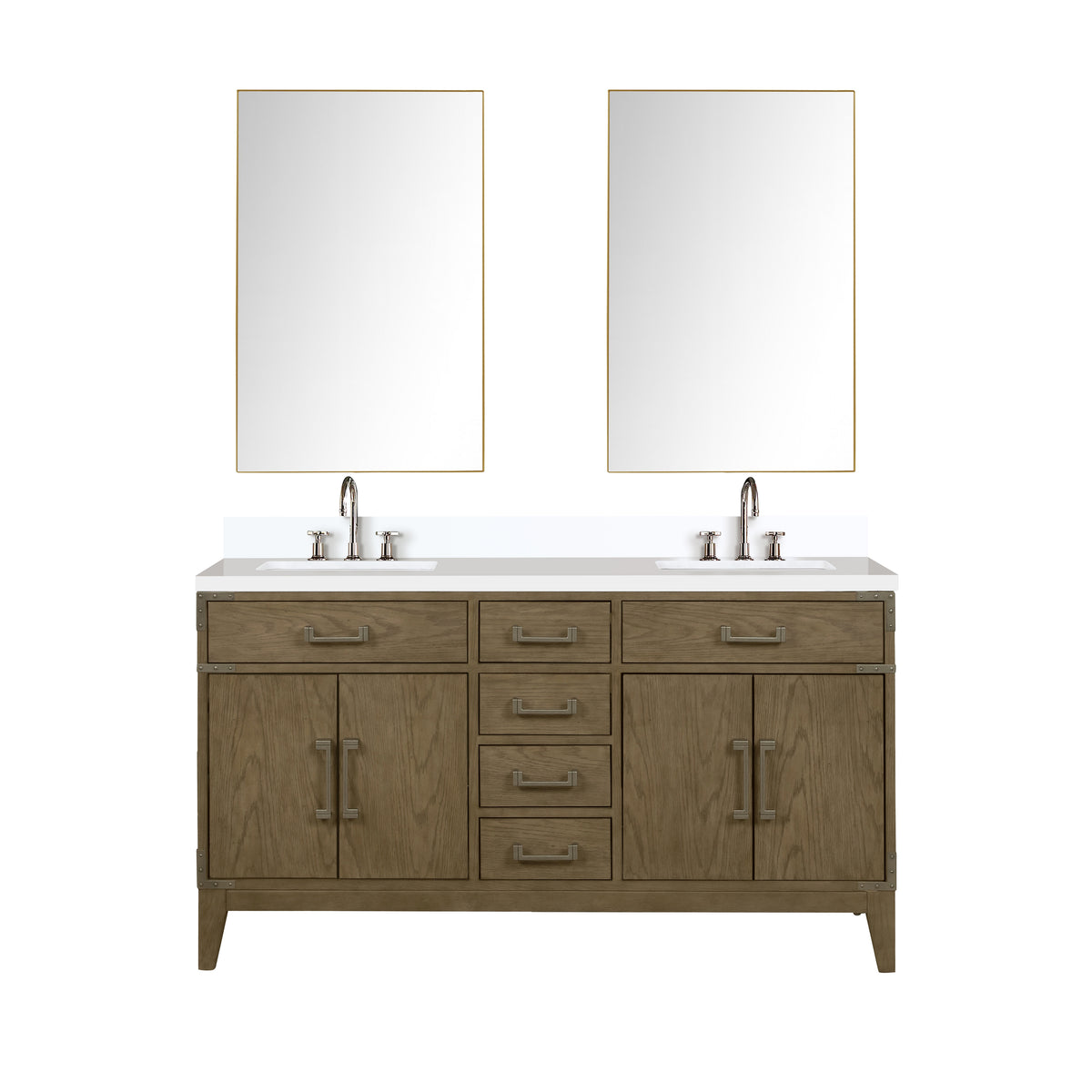 Lexora Laurel 60 in. Grey Oak Double Sink Bath Vanity