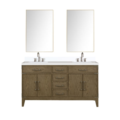 Lexora Laurel 60 in. Grey Oak Double Sink Bath Vanity