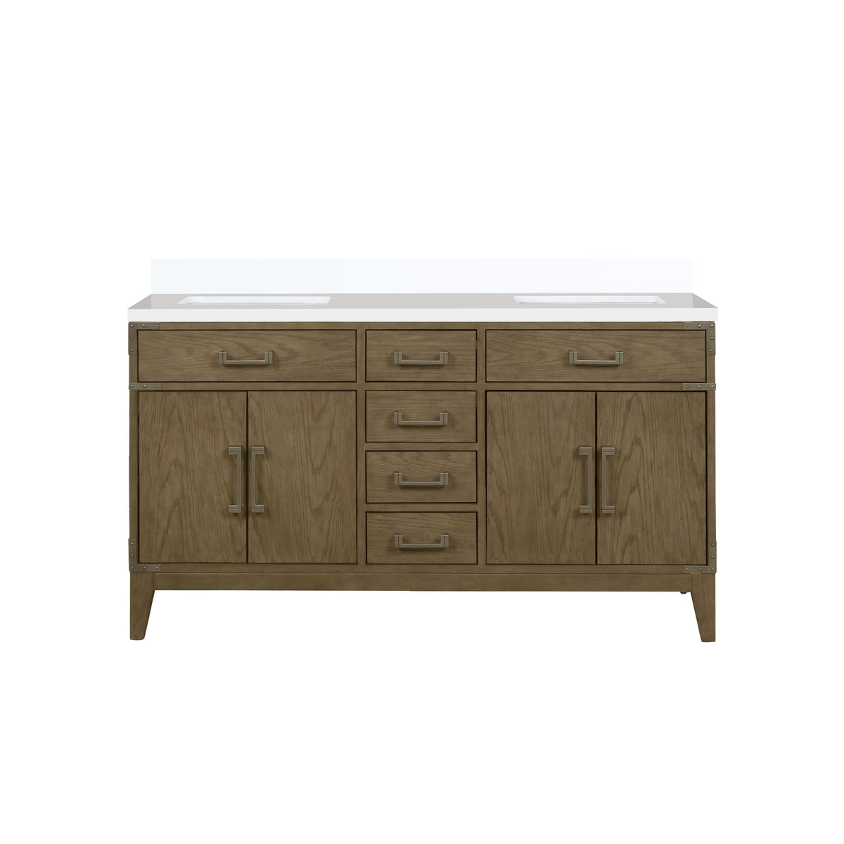 Lexora Laurel 60 in. Grey Oak Double Sink Bath Vanity