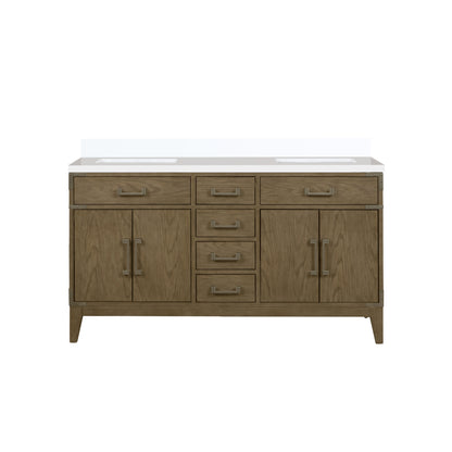 Lexora Laurel 60 in. Grey Oak Double Sink Bath Vanity