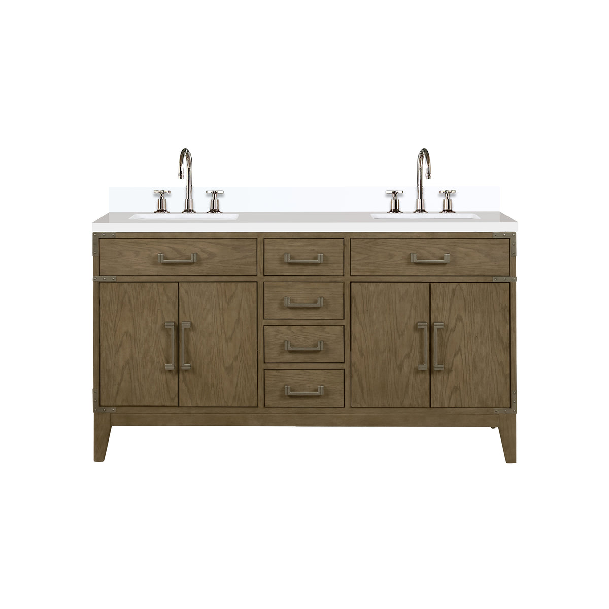 Lexora Laurel 60 in. Grey Oak Double Sink Bath Vanity