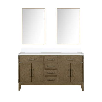 Lexora Laurel 60 in. Grey Oak Double Sink Bath Vanity