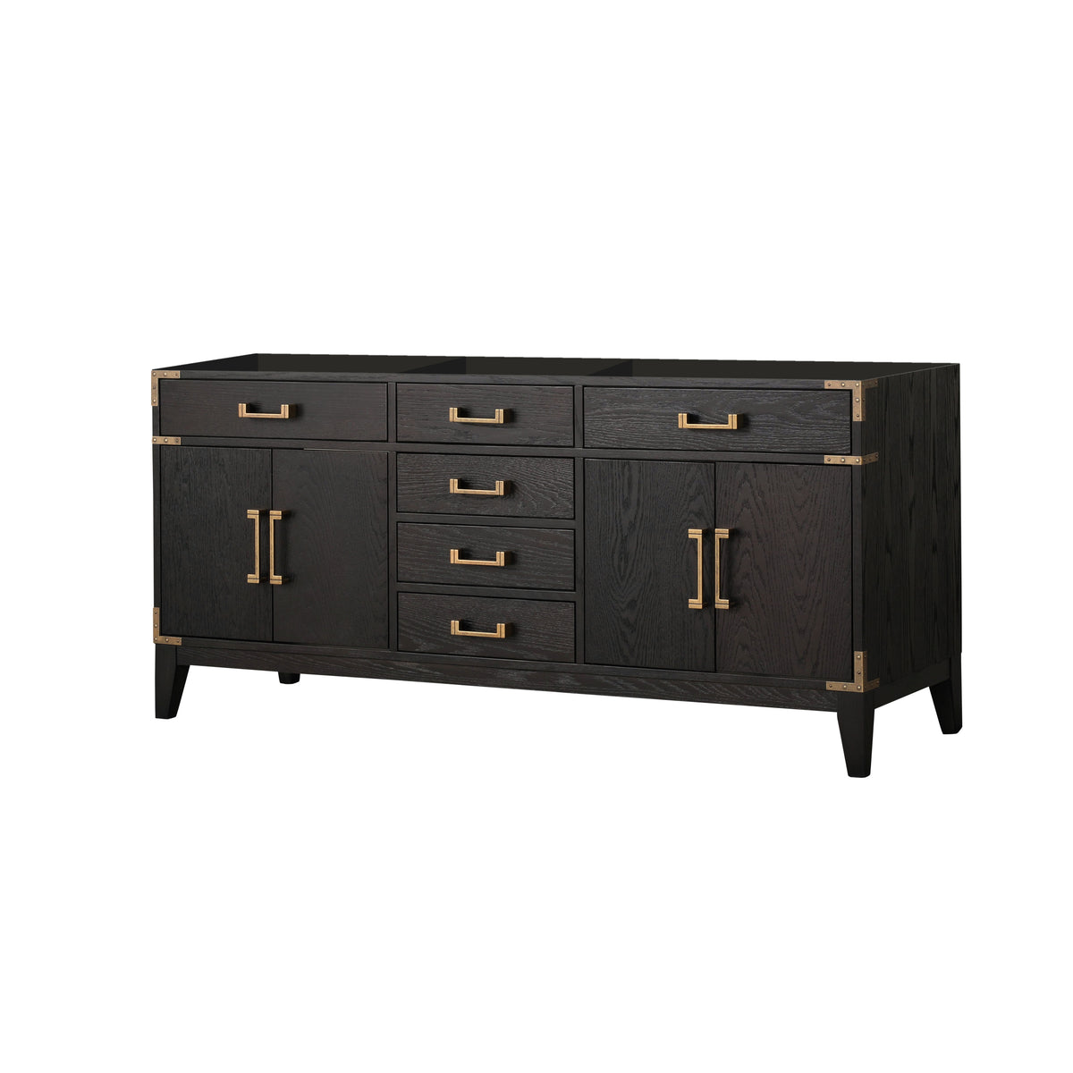 Lexora Laurel 72 in. Black Oak Double Sink Bath Vanity