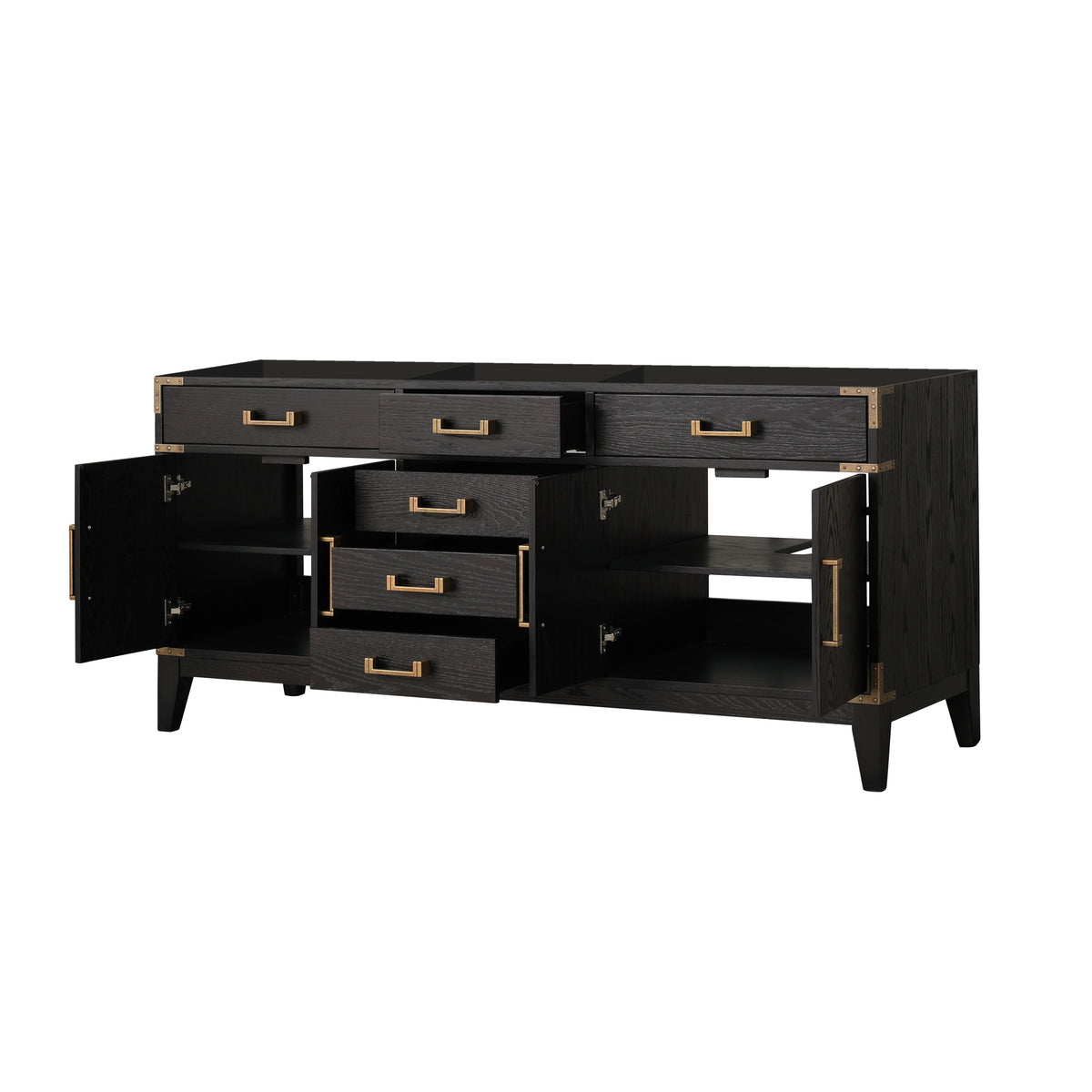 Lexora Laurel 72 in. Black Oak Double Sink Bath Vanity