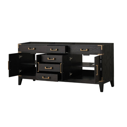 Lexora Laurel 72 in. Black Oak Double Sink Bath Vanity