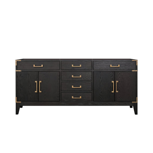 Lexora Laurel 72 in. Black Oak Double Sink Bath Vanity