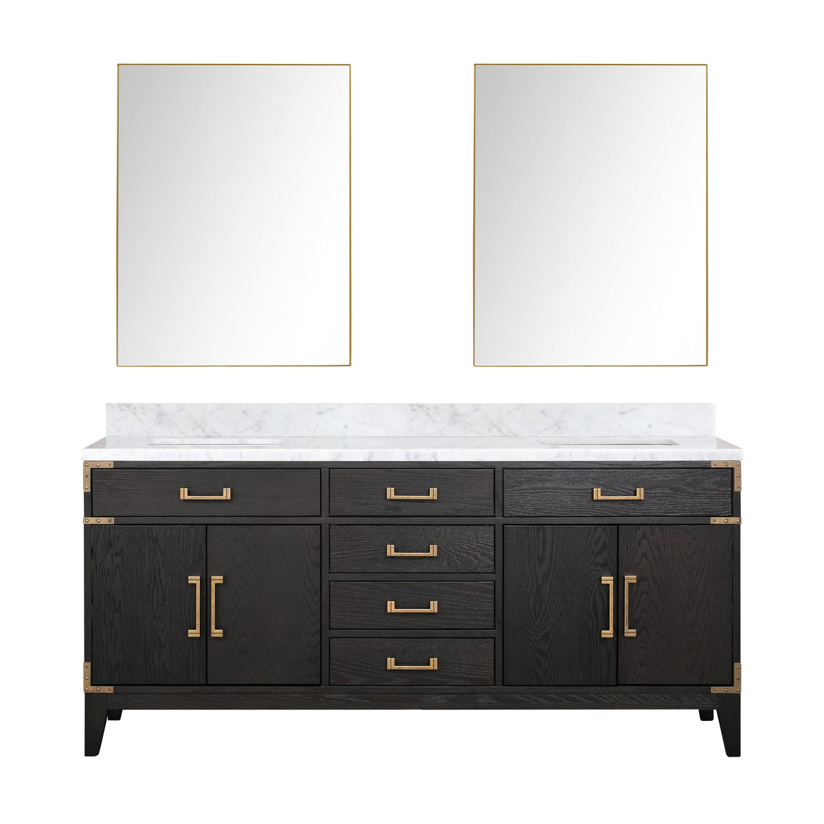Lexora Laurel 72 in. Black Oak Double Sink Bath Vanity