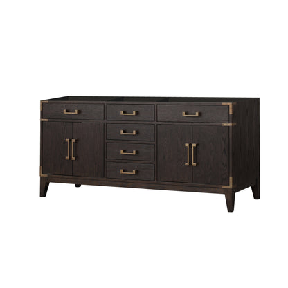 Lexora Laurel 72 in. Brown Oak Double Sink Bath Vanity