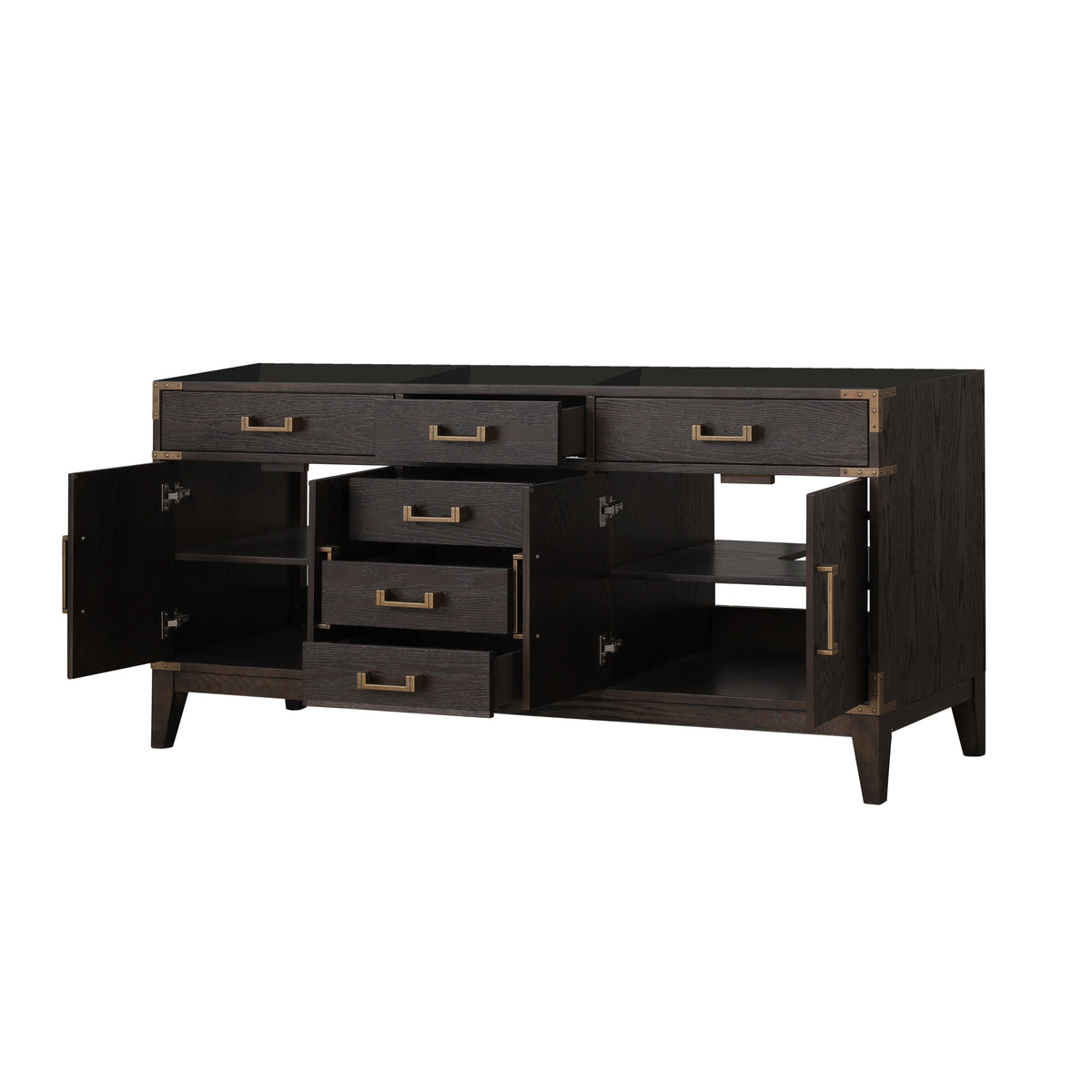 Lexora Laurel 72 in. Brown Oak Double Sink Bath Vanity