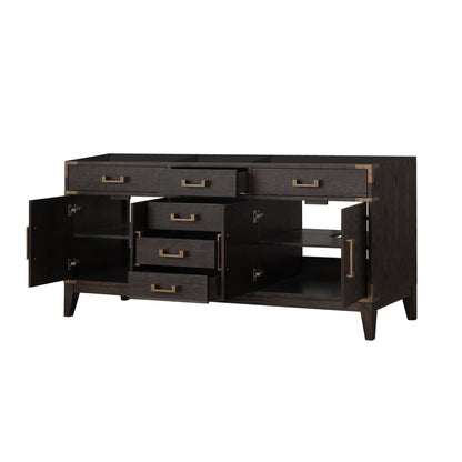 Lexora Laurel 72 in. Brown Oak Double Sink Bath Vanity