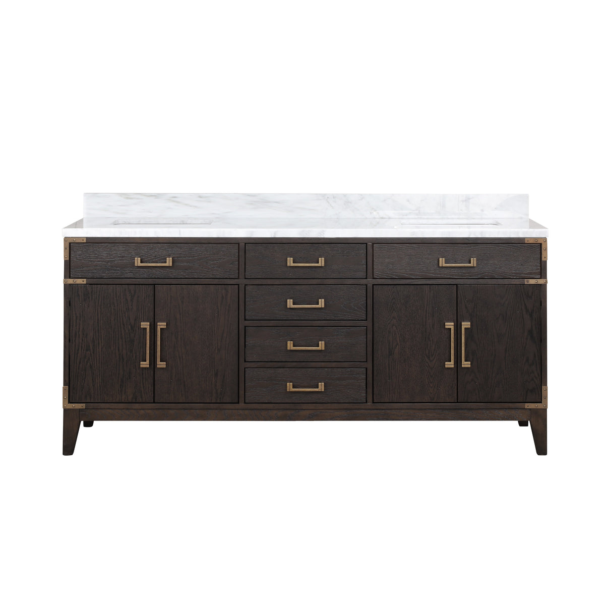 Lexora Laurel 72 in. Brown Oak Double Sink Bath Vanity