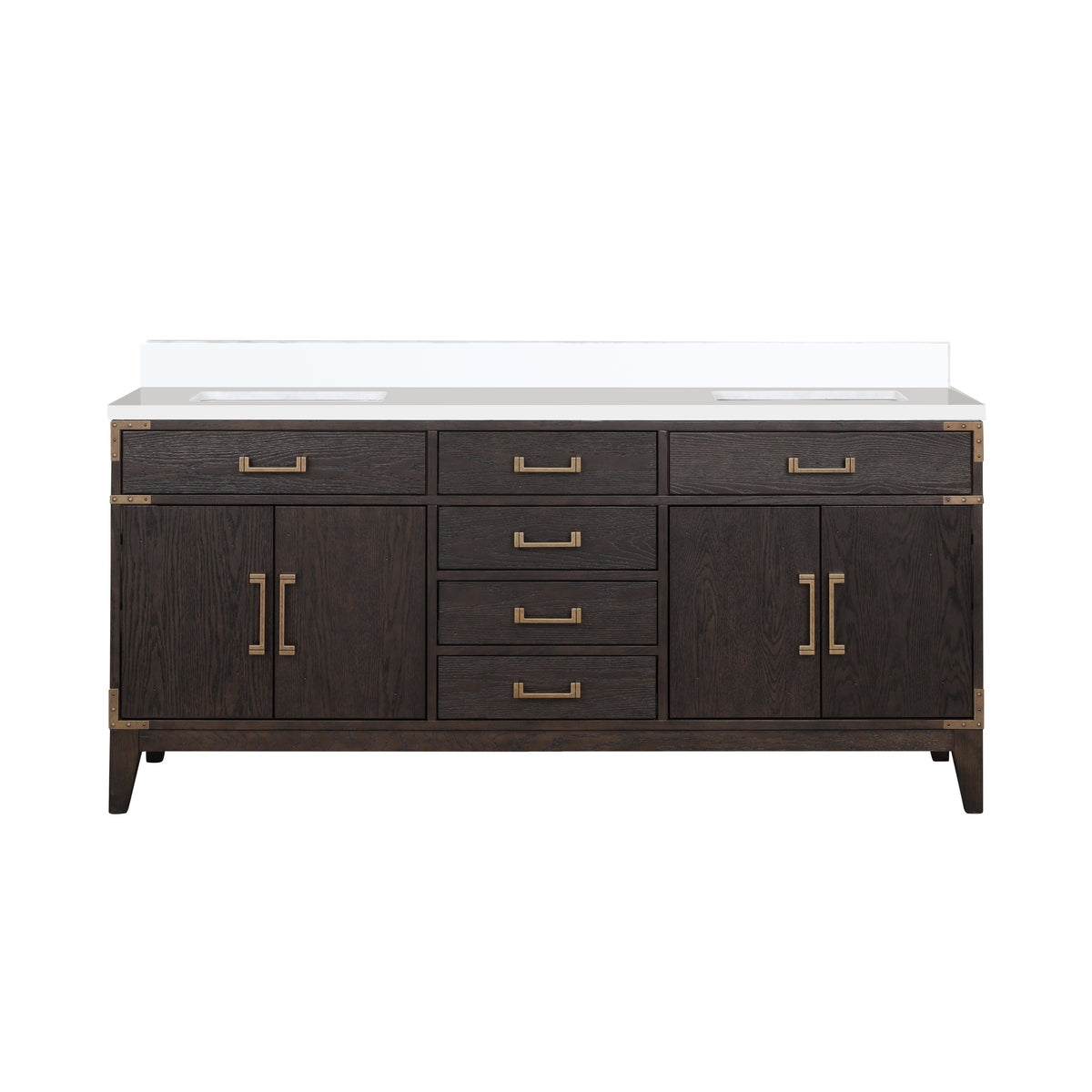 Lexora Laurel 72 in. Brown Oak Double Sink Bath Vanity