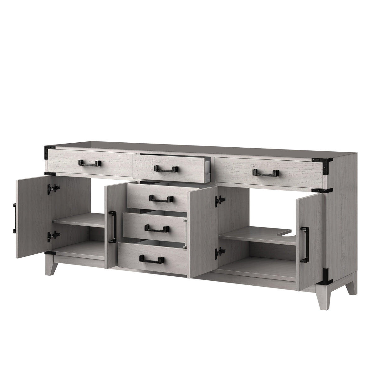 Lexora Laurel 72 in. White Oak Double Sink Bath Vanity