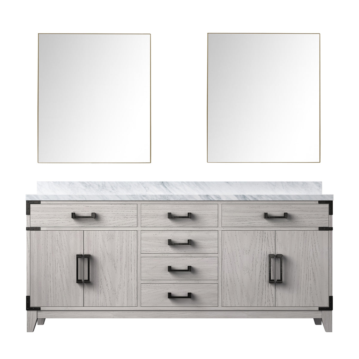 Lexora Laurel 72 in. White Oak Double Sink Bath Vanity