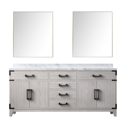 Lexora Laurel 72 in. White Oak Double Sink Bath Vanity