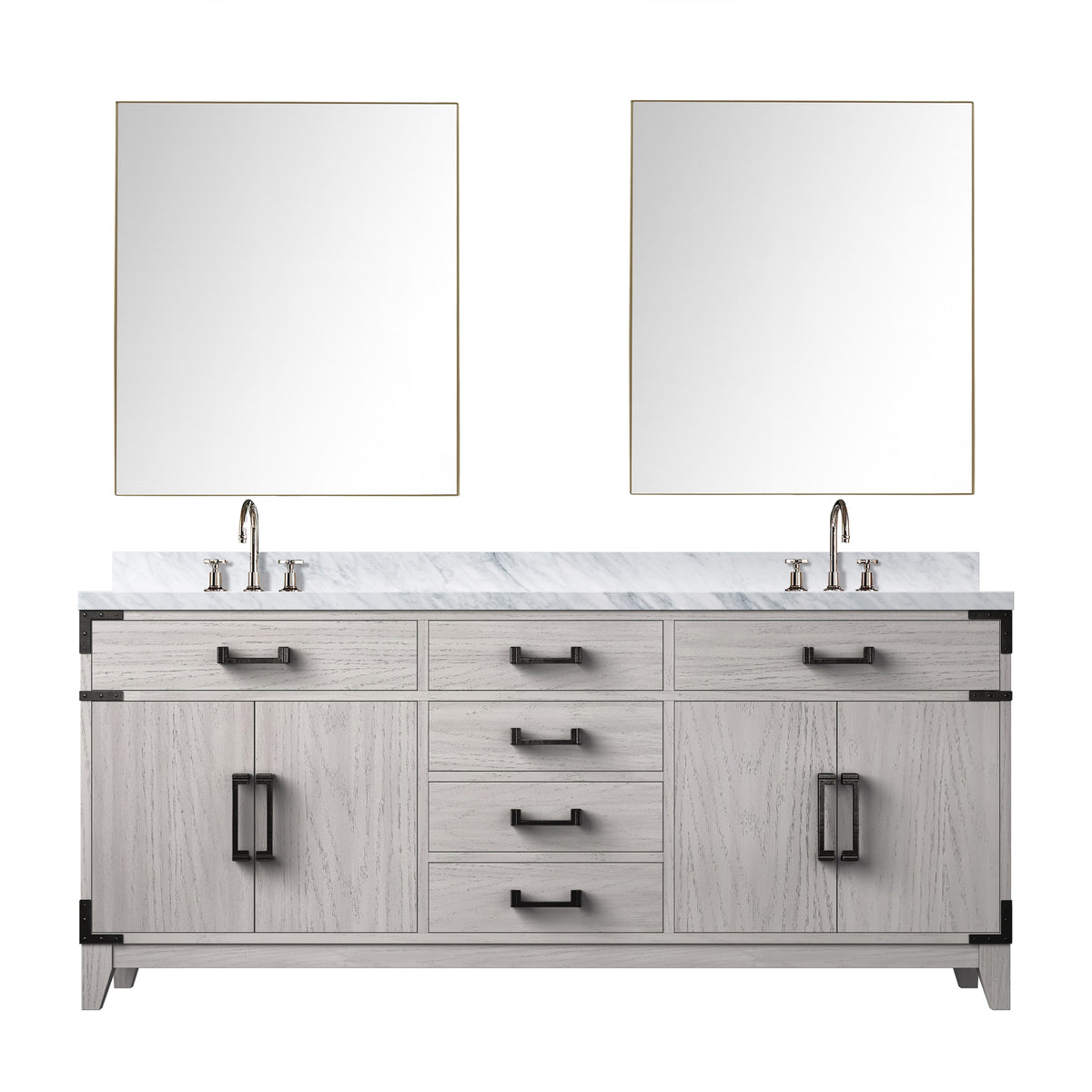 Lexora Laurel 72 in. White Oak Double Sink Bath Vanity