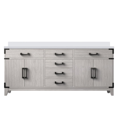 Lexora Laurel 72 in. White Oak Double Sink Bath Vanity