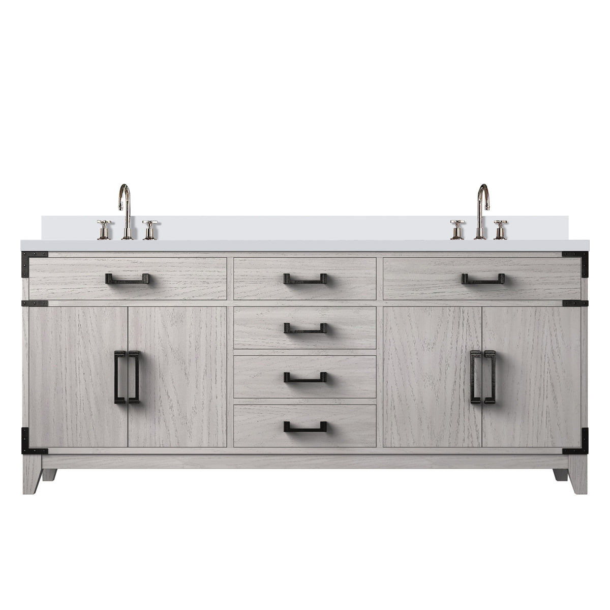 Lexora Laurel 72 in. White Oak Double Sink Bath Vanity
