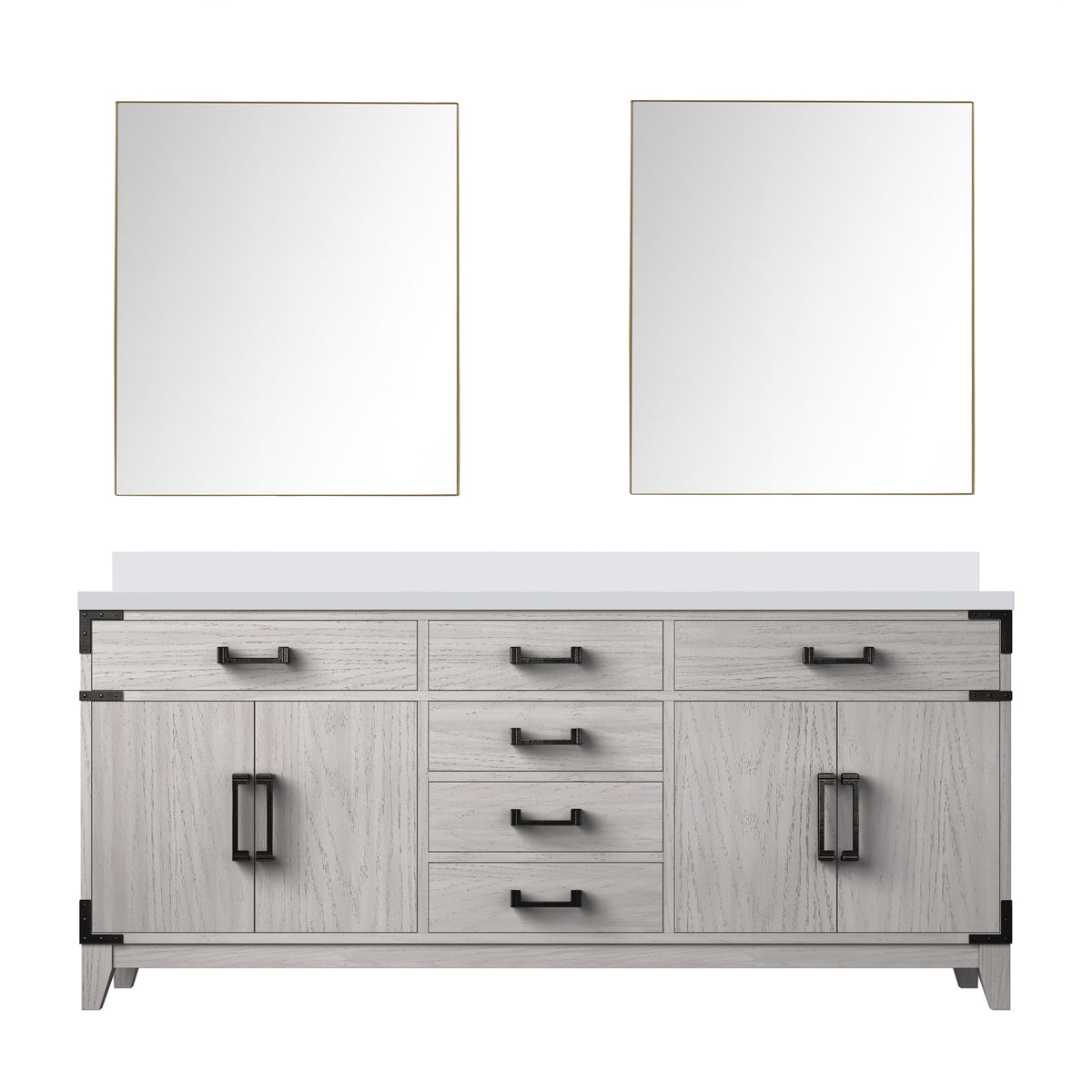 Lexora Laurel 72 in. White Oak Double Sink Bath Vanity