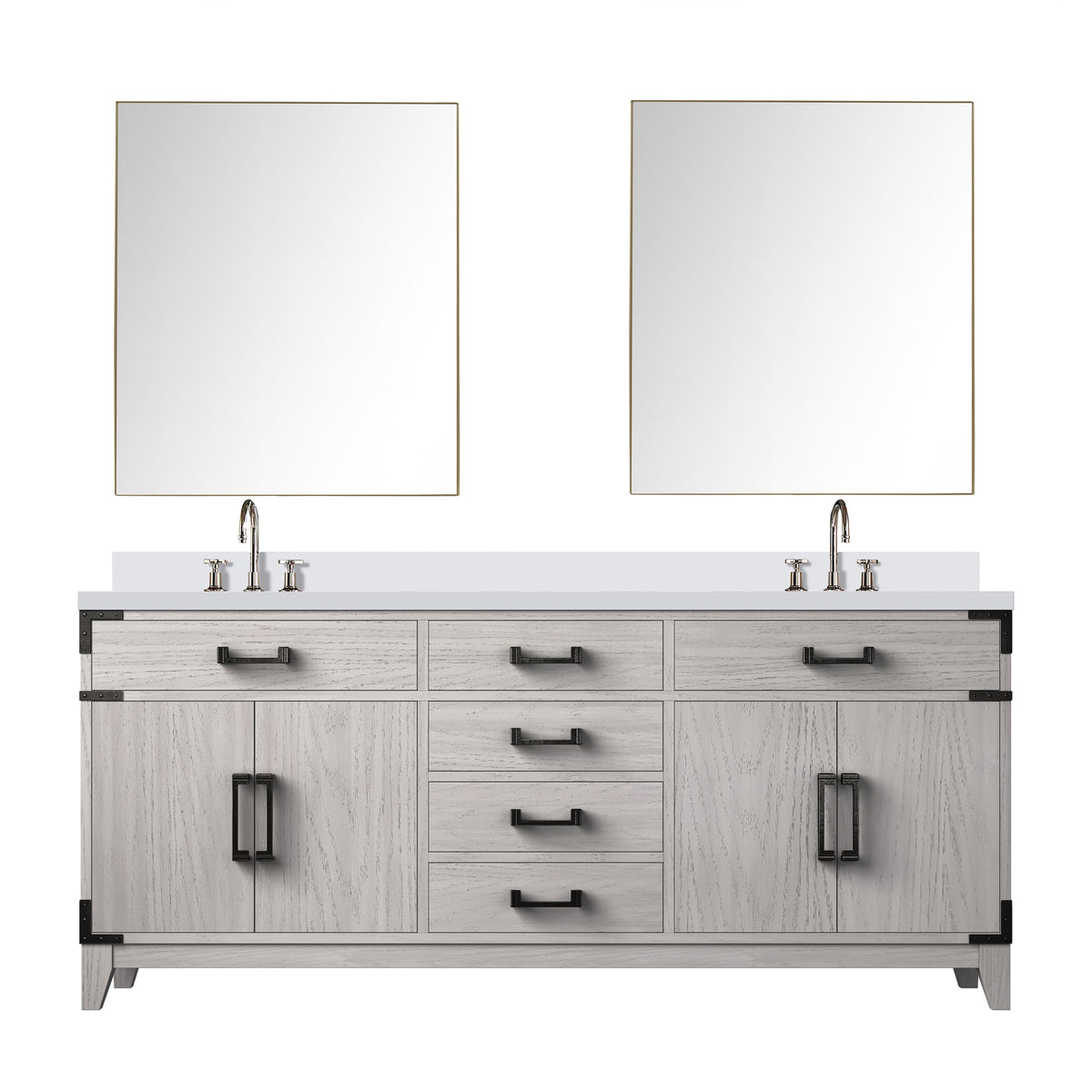 Lexora Laurel 72 in. White Oak Double Sink Bath Vanity