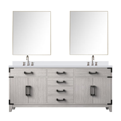 Lexora Laurel 72 in. White Oak Double Sink Bath Vanity