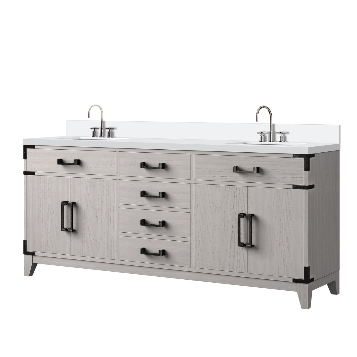Lexora Laurel 72 in. White Oak Double Sink Bath Vanity