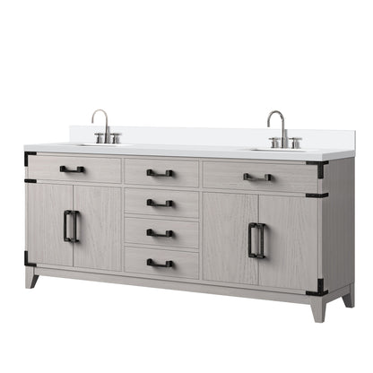 Lexora Laurel 72 in. White Oak Double Sink Bath Vanity