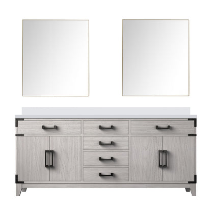 Lexora Laurel 72 in. White Oak Double Sink Bath Vanity