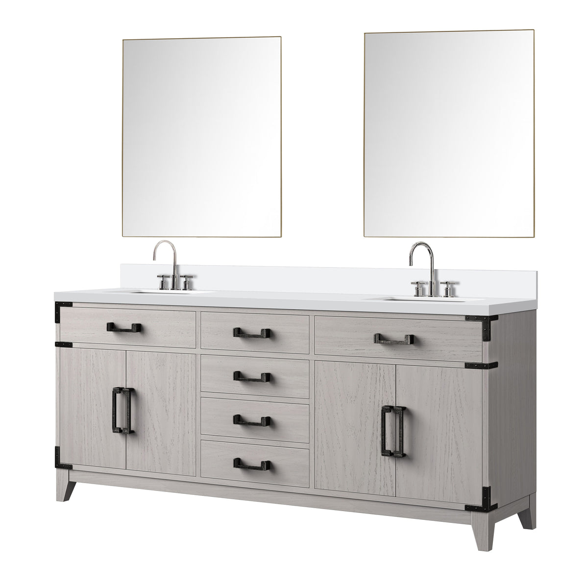Lexora Laurel 72 in. White Oak Double Sink Bath Vanity