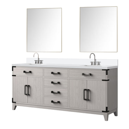 Lexora Laurel 72 in. White Oak Double Sink Bath Vanity