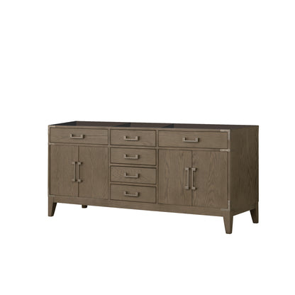 Lexora Laurel 72 in. Grey Oak Double Sink Bath Vanity