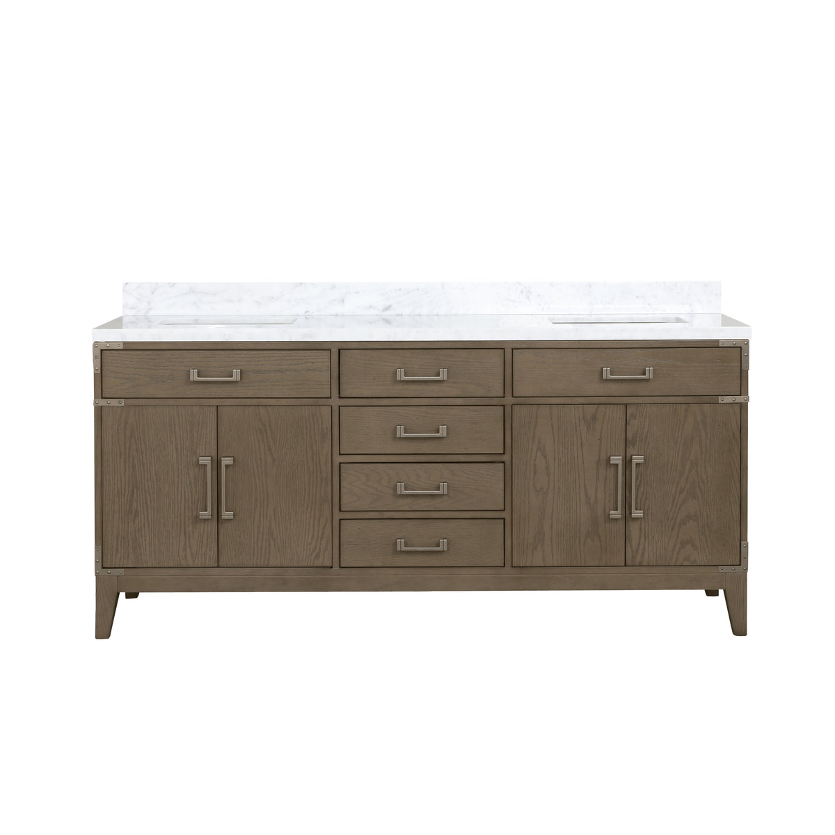 Lexora Laurel 72 in. Grey Oak Double Sink Bath Vanity