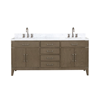 Lexora Laurel 72 in. Grey Oak Double Sink Bath Vanity