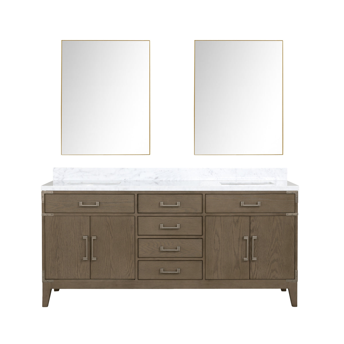Lexora Laurel 72 in. Grey Oak Double Sink Bath Vanity