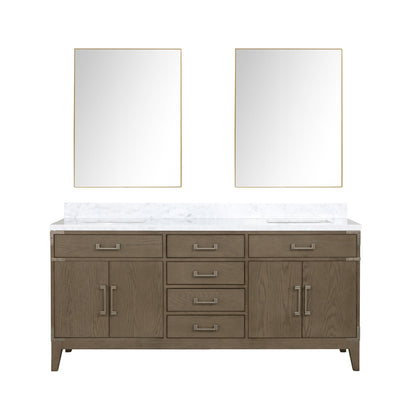 Lexora Laurel 72 in. Grey Oak Double Sink Bath Vanity