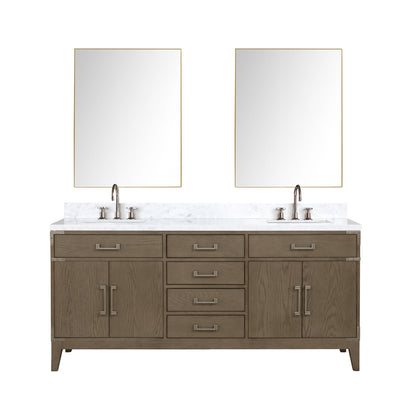 Lexora Laurel 72 in. Grey Oak Double Sink Bath Vanity