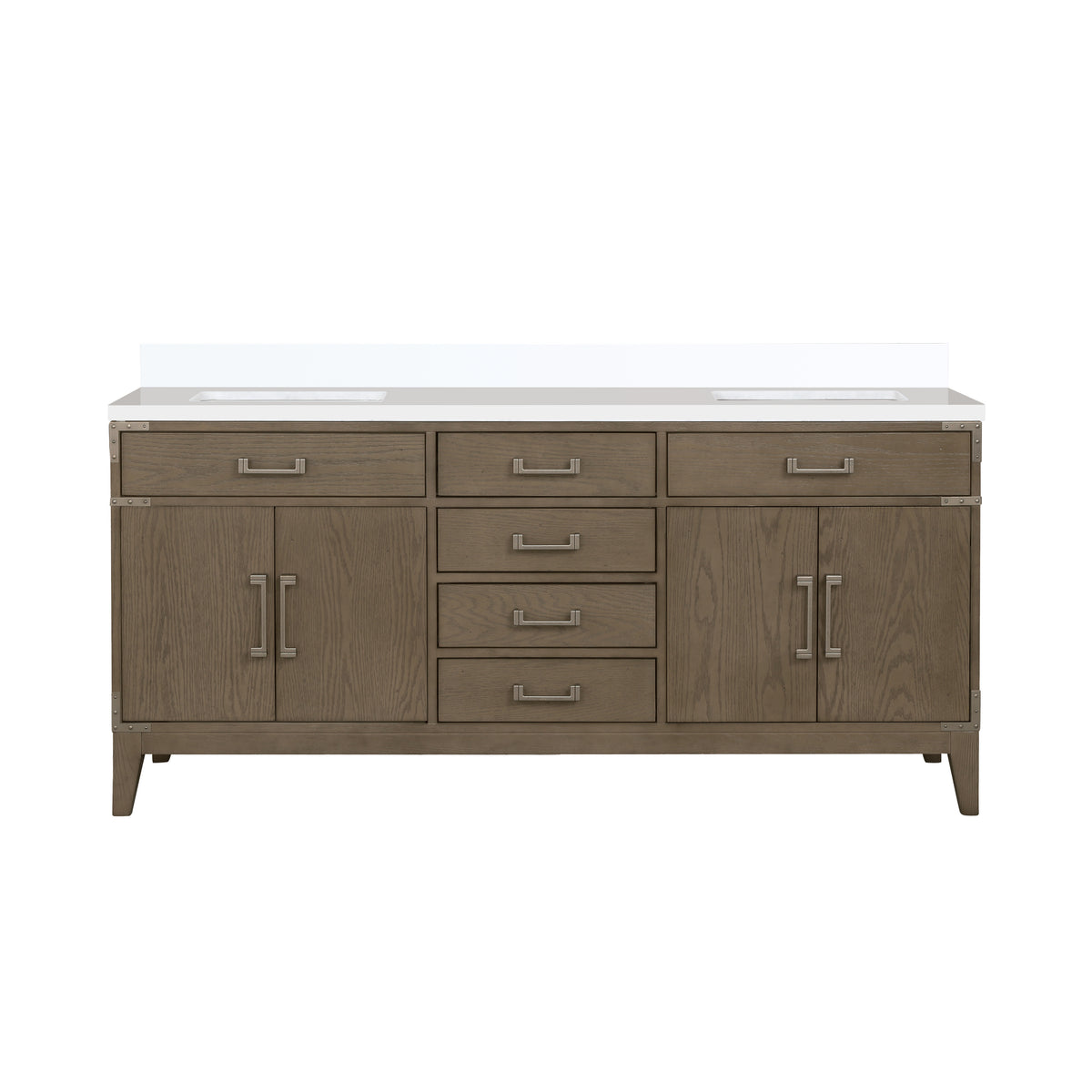 Lexora Laurel 72 in. Grey Oak Double Sink Bath Vanity