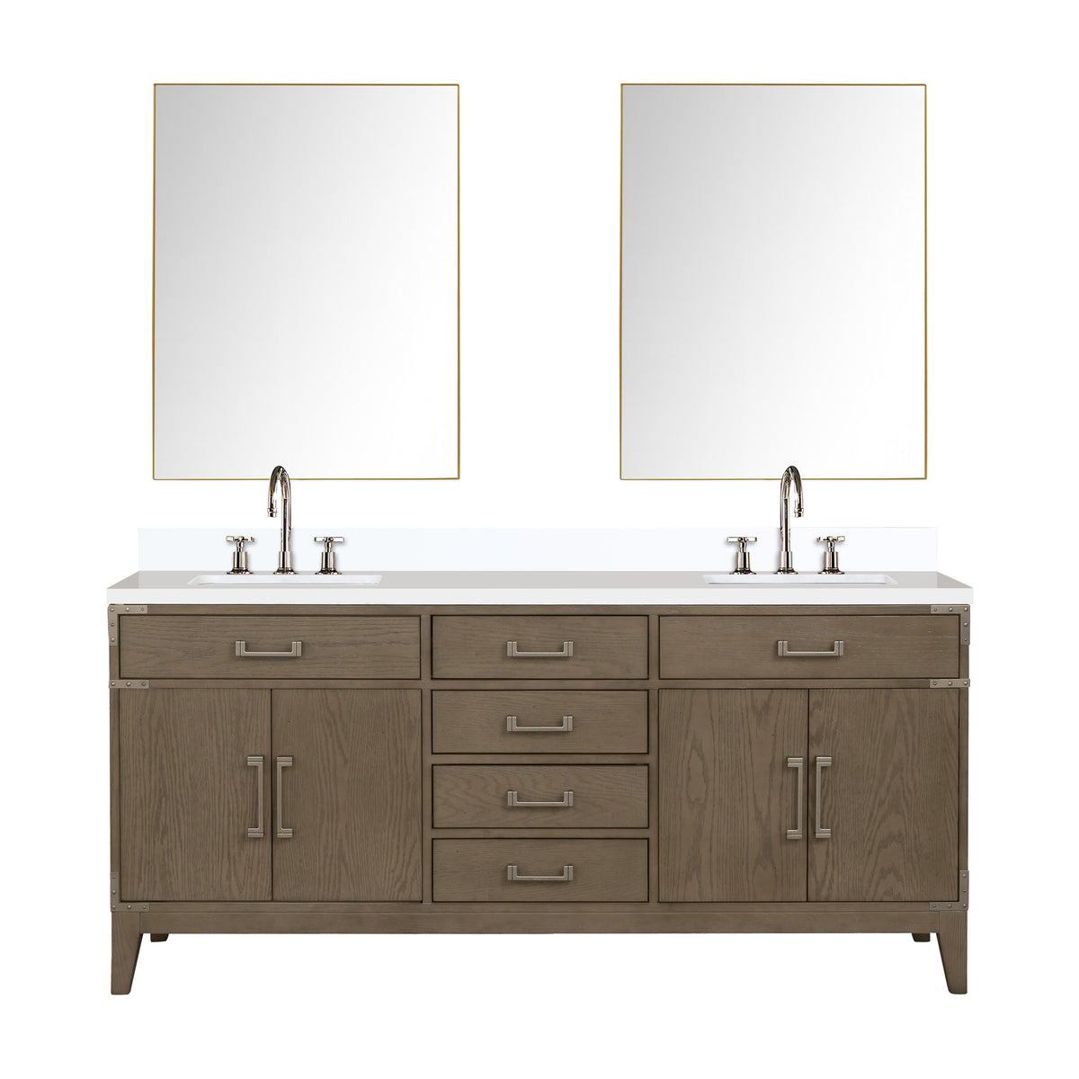 Lexora Laurel 72 in. Grey Oak Double Sink Bath Vanity