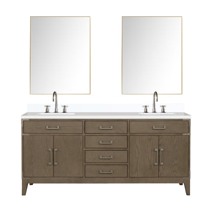 Lexora Laurel 72 in. Grey Oak Double Sink Bath Vanity