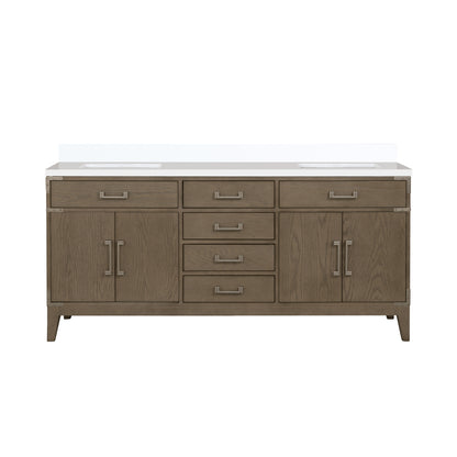 Lexora Laurel 72 in. Grey Oak Double Sink Bath Vanity