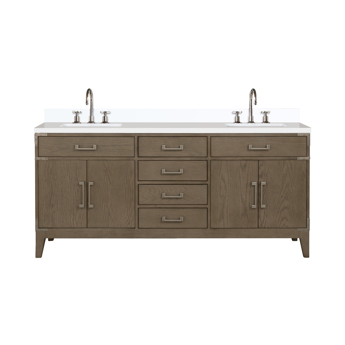 Lexora Laurel 72 in. Grey Oak Double Sink Bath Vanity