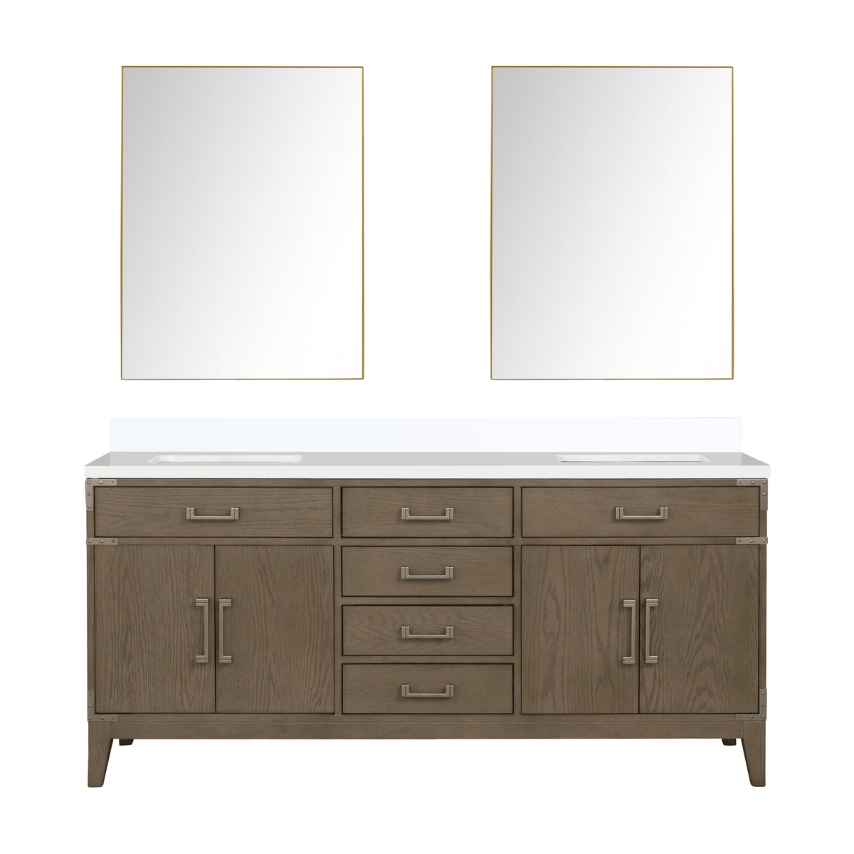 Lexora Laurel 72 in. Grey Oak Double Sink Bath Vanity