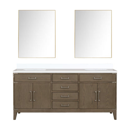 Lexora Laurel 72 in. Grey Oak Double Sink Bath Vanity