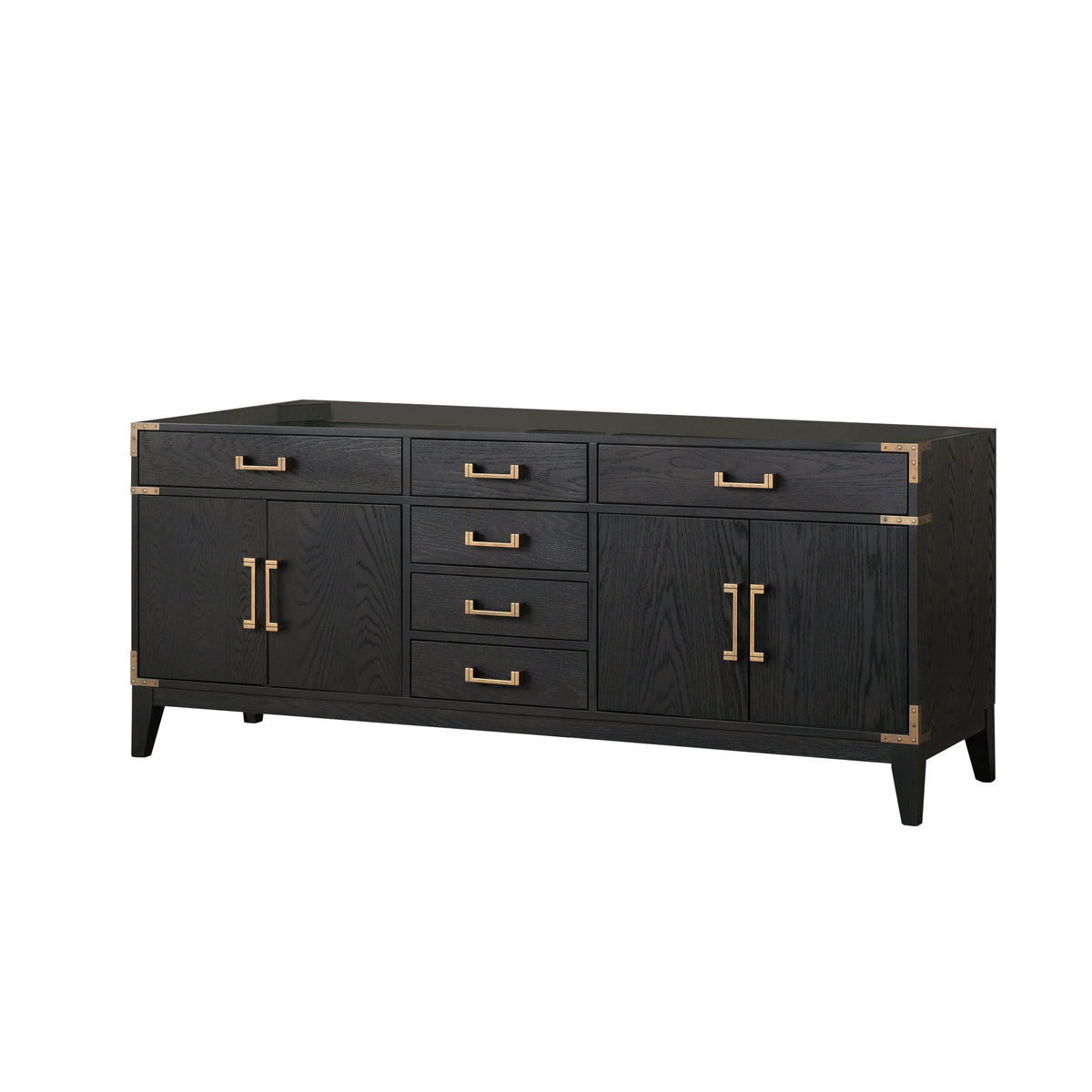Lexora Laurel 80 in. Black Oak Double Sink Bath Vanity