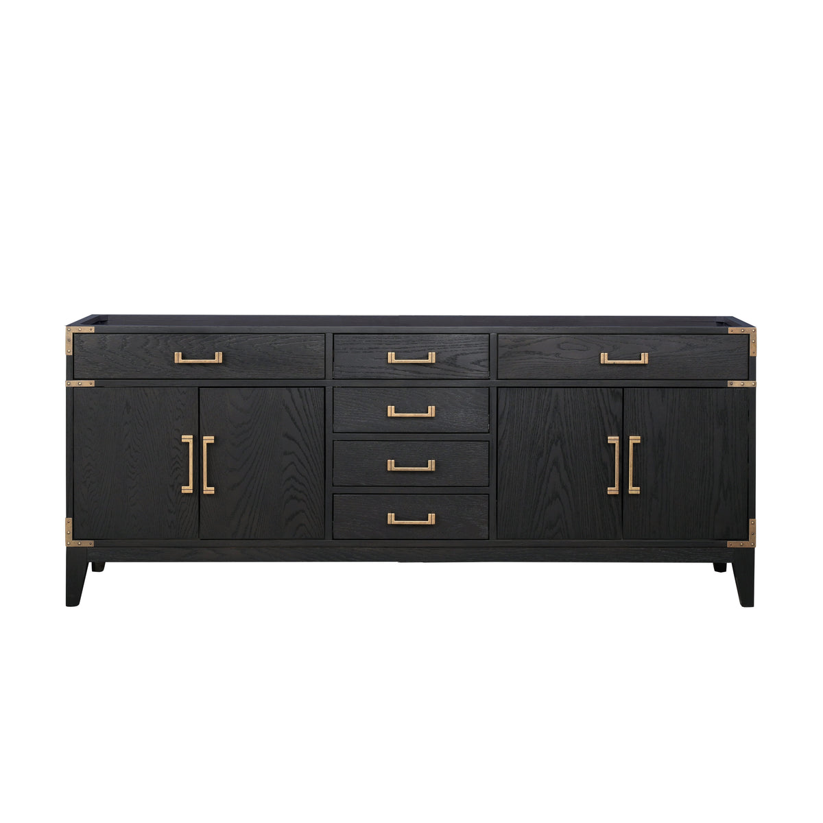 Lexora Laurel 80 in. Black Oak Double Sink Bath Vanity