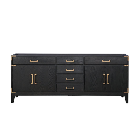 Lexora Laurel 80 in. Black Oak Double Sink Bath Vanity